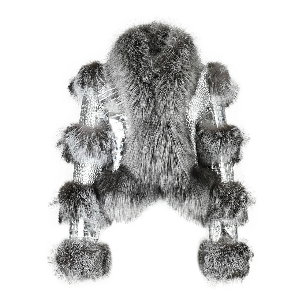 Jacket w/faux fur detailing.